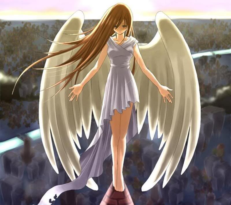 long dress angel anime girl