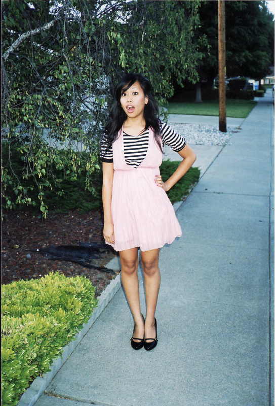 I'm in love with this pink dress! Hair Clip Thing: Icings Black Striped 