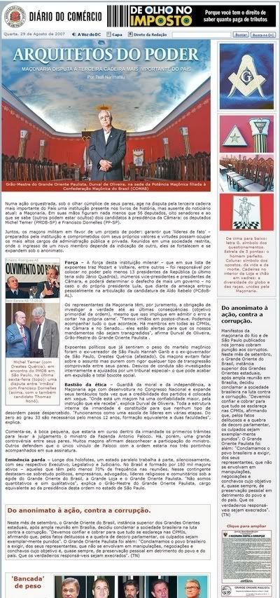 Maçonaria em destaque: Diário do Comércio