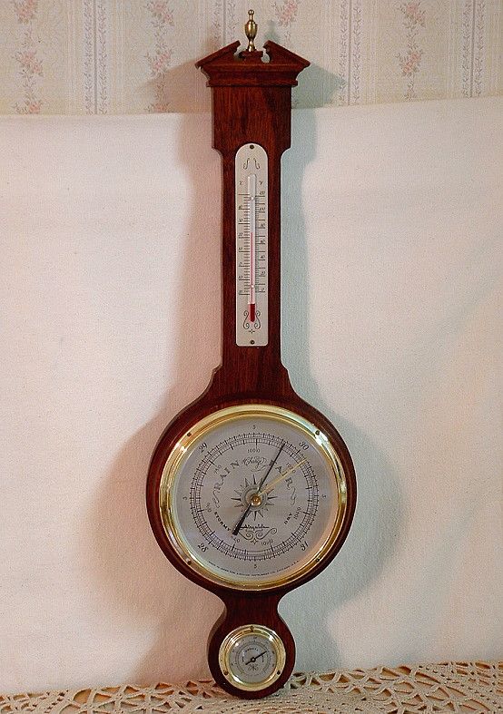 Vtg Airguide Banjo Wall Weather Station Barometer Thermometer