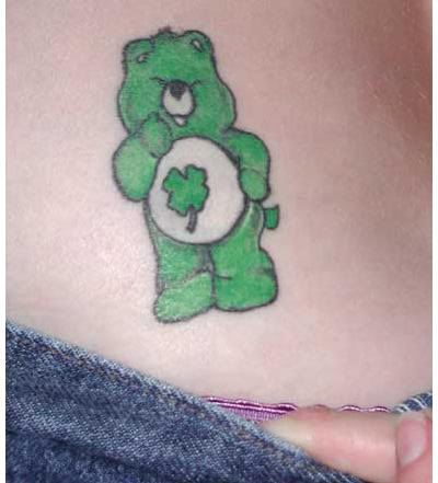I have my ears double pierced, but then Ihave GoodLuck Bear, the care bear,