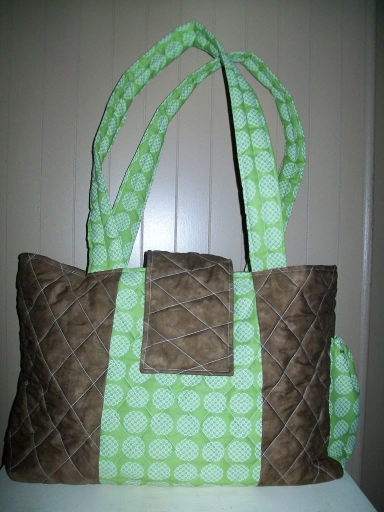 Green and Brown Diaper Bag