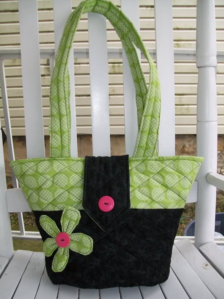 Lime and Black Tulip Bag