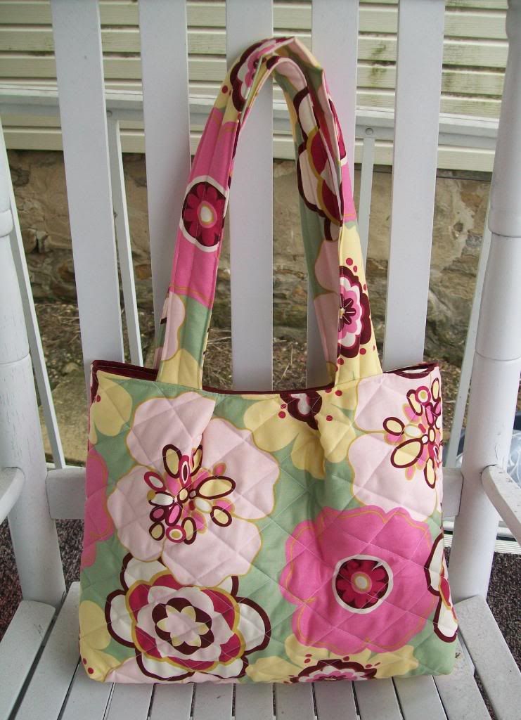 Pink, yellow and green large floral Izzy bag