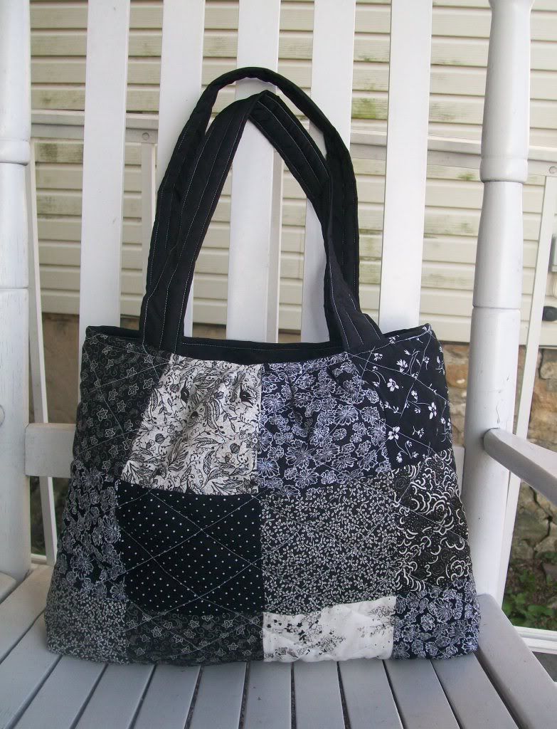 Black and white patchwork Izzy Bag
