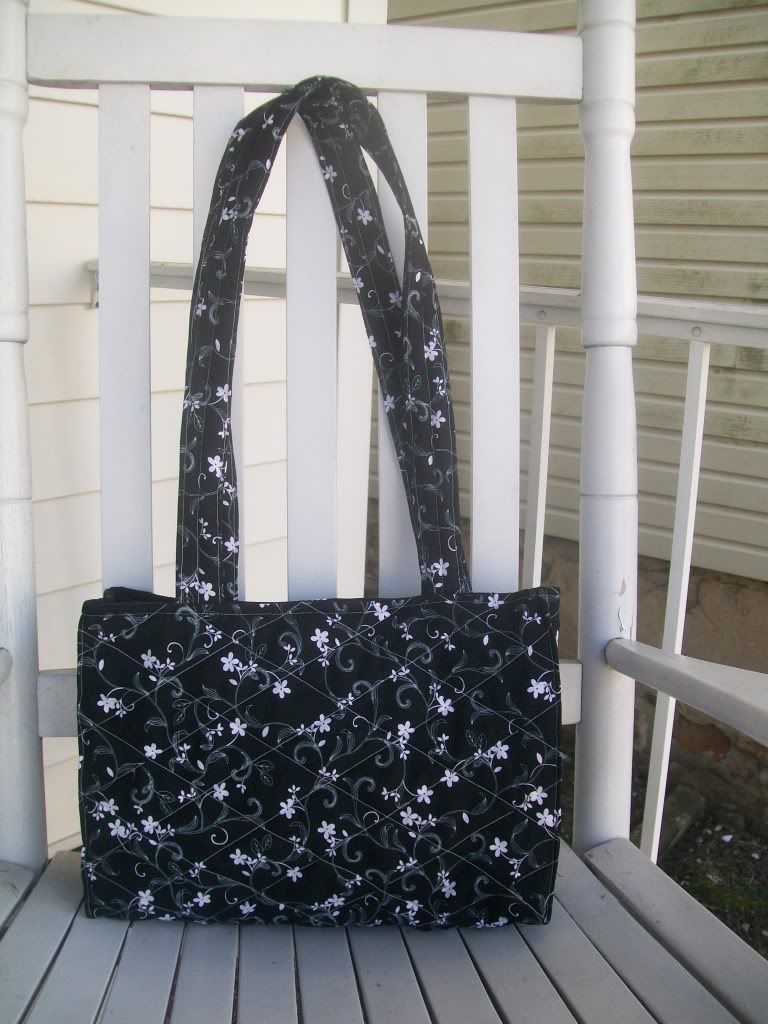 Black and white floral Uptown bag
