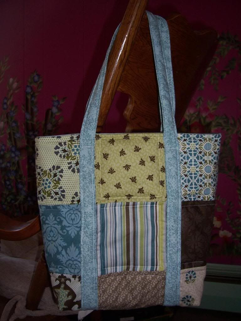 Blue and Green Patchwork Tote