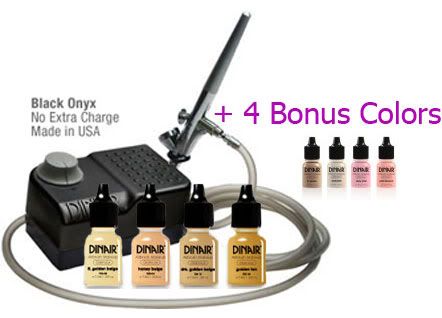 Airbrush Makeup System on Airbrush Makeup Kit Dinair Pro Edition 8 Colors Black Onyx Pro 1